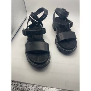 Rag & Bone Shiloh ankle strap and platform chunky heel sandals black Sz 9.5 Wmn